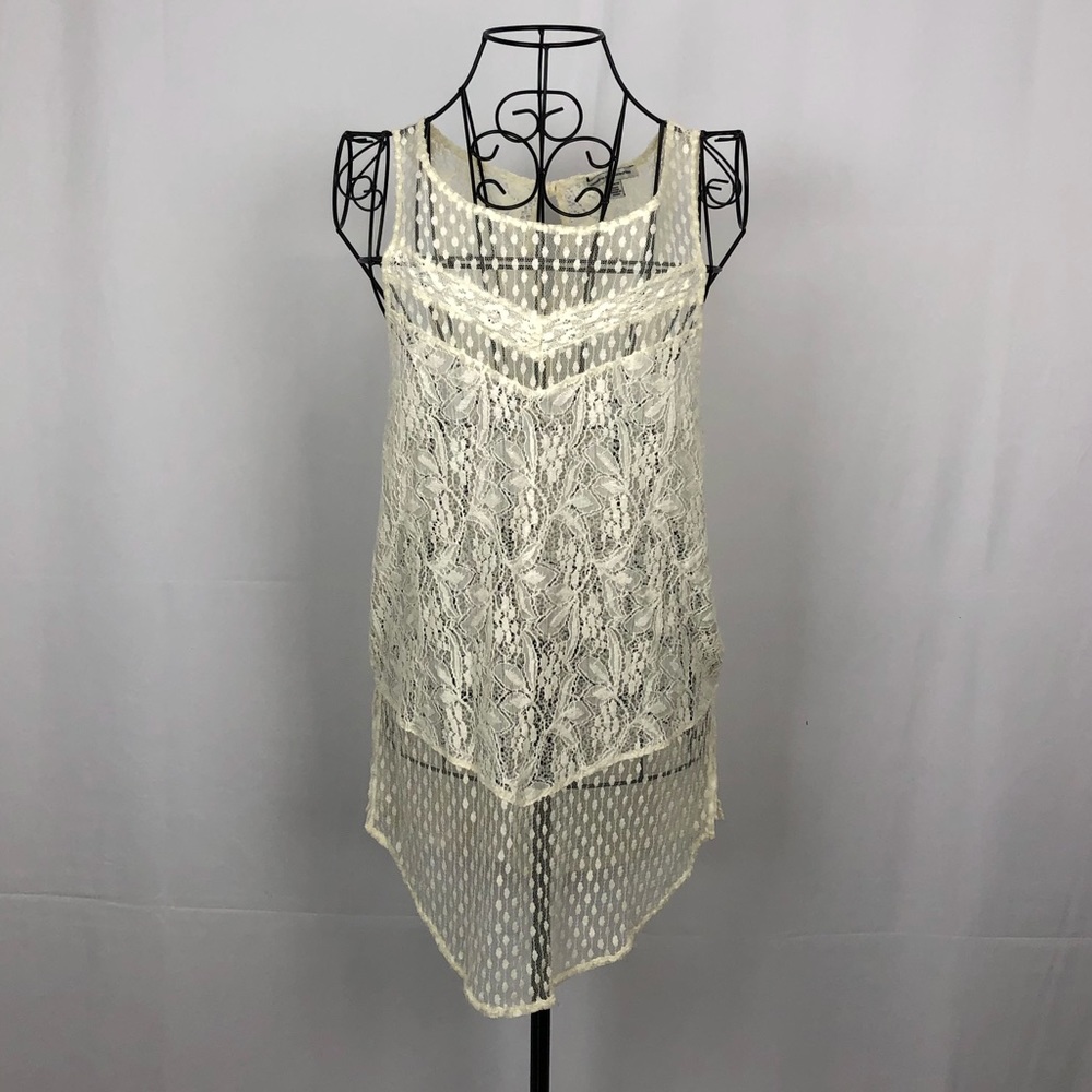 American Eagle Outfitters sheer lace tunic M
